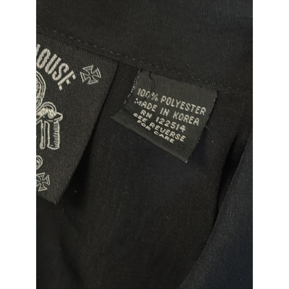 Rockhouse Roadhouse Men's L Short Sleeve Button Up Shirt Biker Skull Y2K - Picture 13 of 14